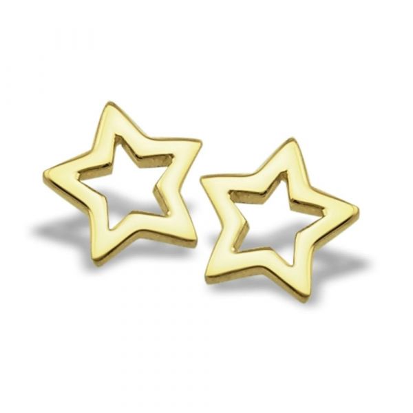JWLS4U | Earrings Star Open Gold